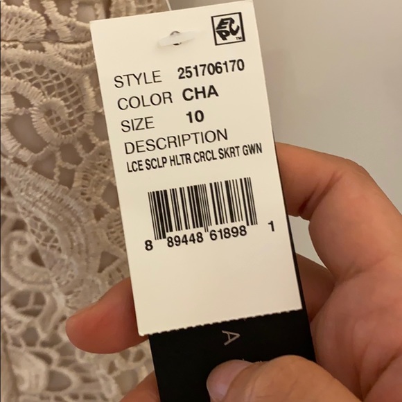 Aidan Mattox Champagne Long Dress NWT - Picture 5 of 9